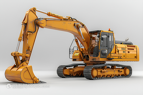 黄色挖掘机 建筑工程中的关键机械制造